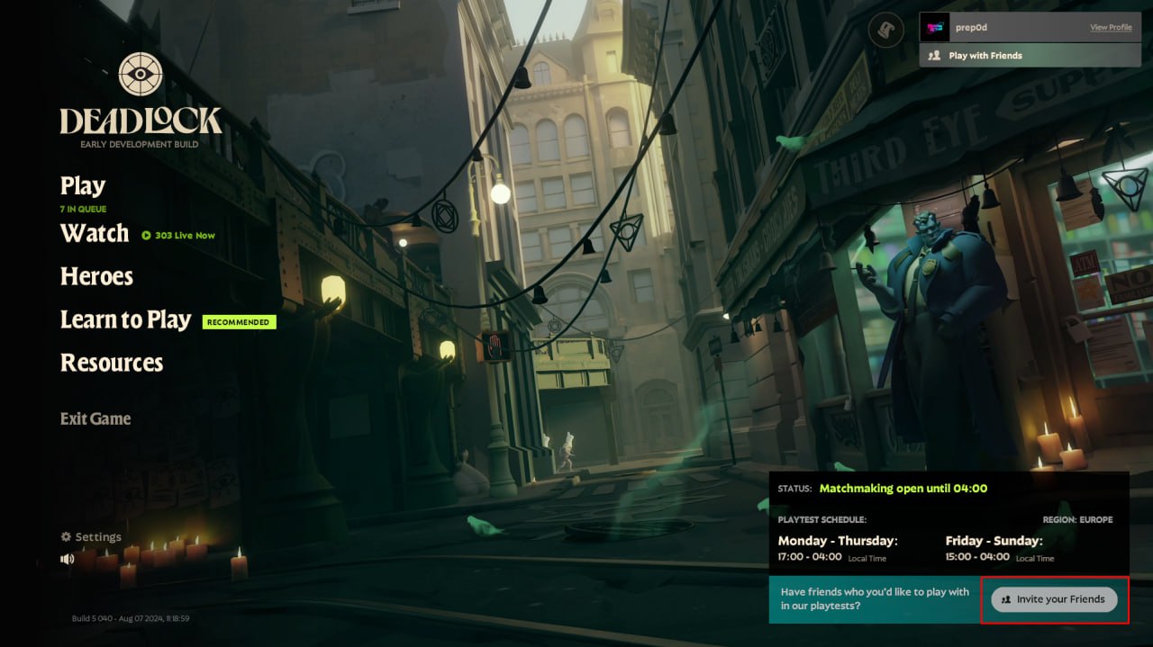 Инвайты в Deadlock