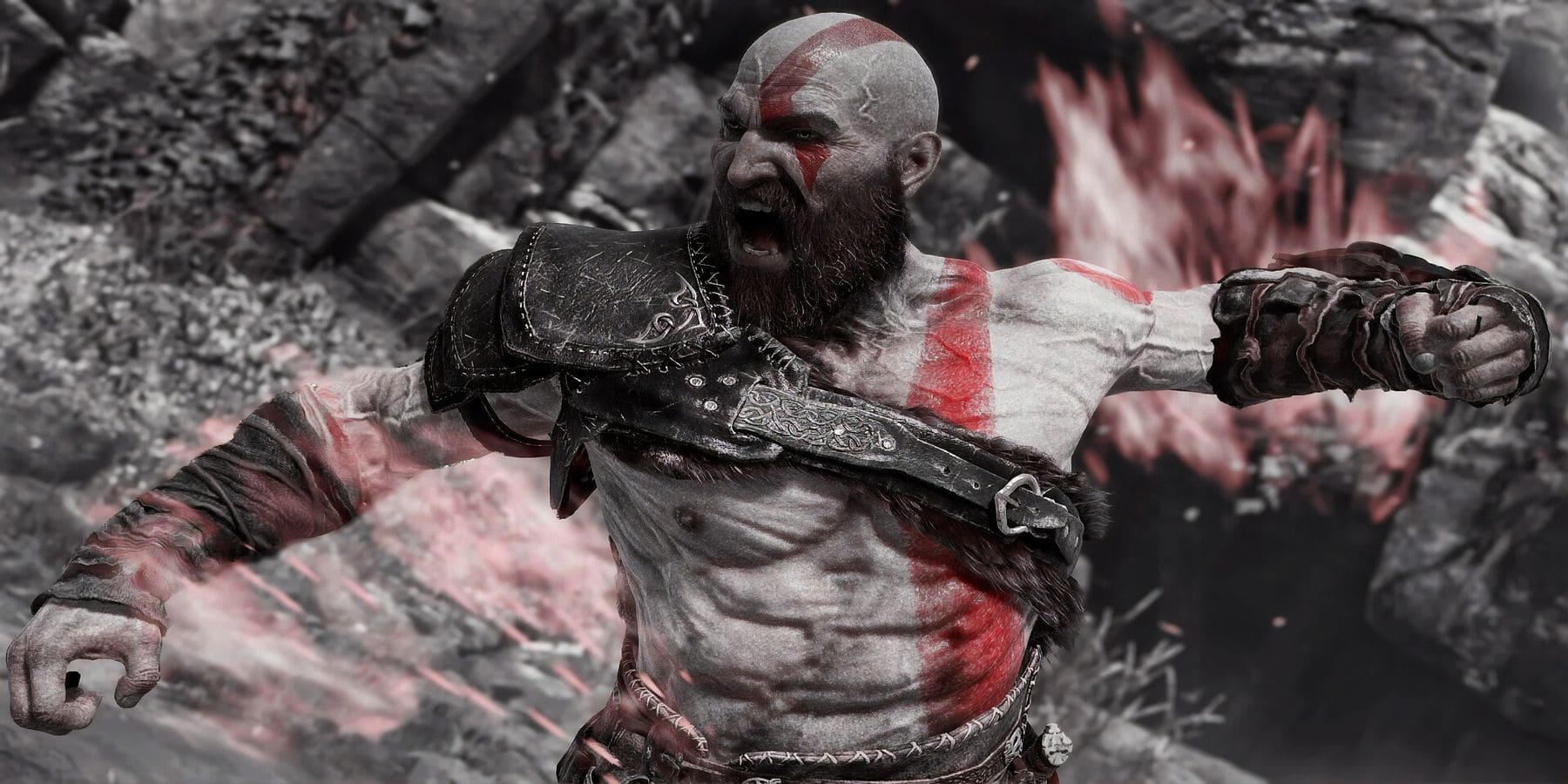 Повзрослевший Кратос в God Of War