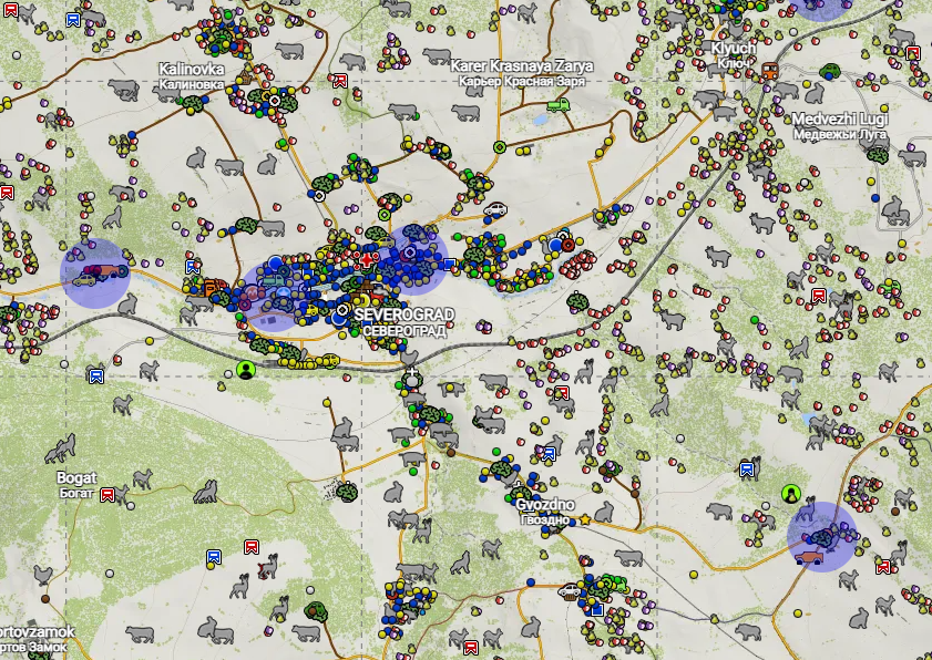 Интерактивная карта DayZ со всеми отметками
