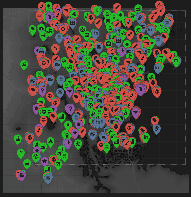 Интерактивная карта Fallout 4 со всеми отметками